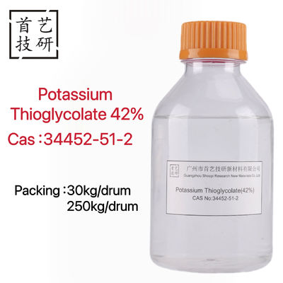 Potassium Thioglycolate 42% minh bạch đến hơi màu hồng Lỏng có mùi đặc biệt của hợp chất Thiol có hiệu quả cao Xóa lông có thể được thực hiện trong 3-10 phút dễ sử dụng